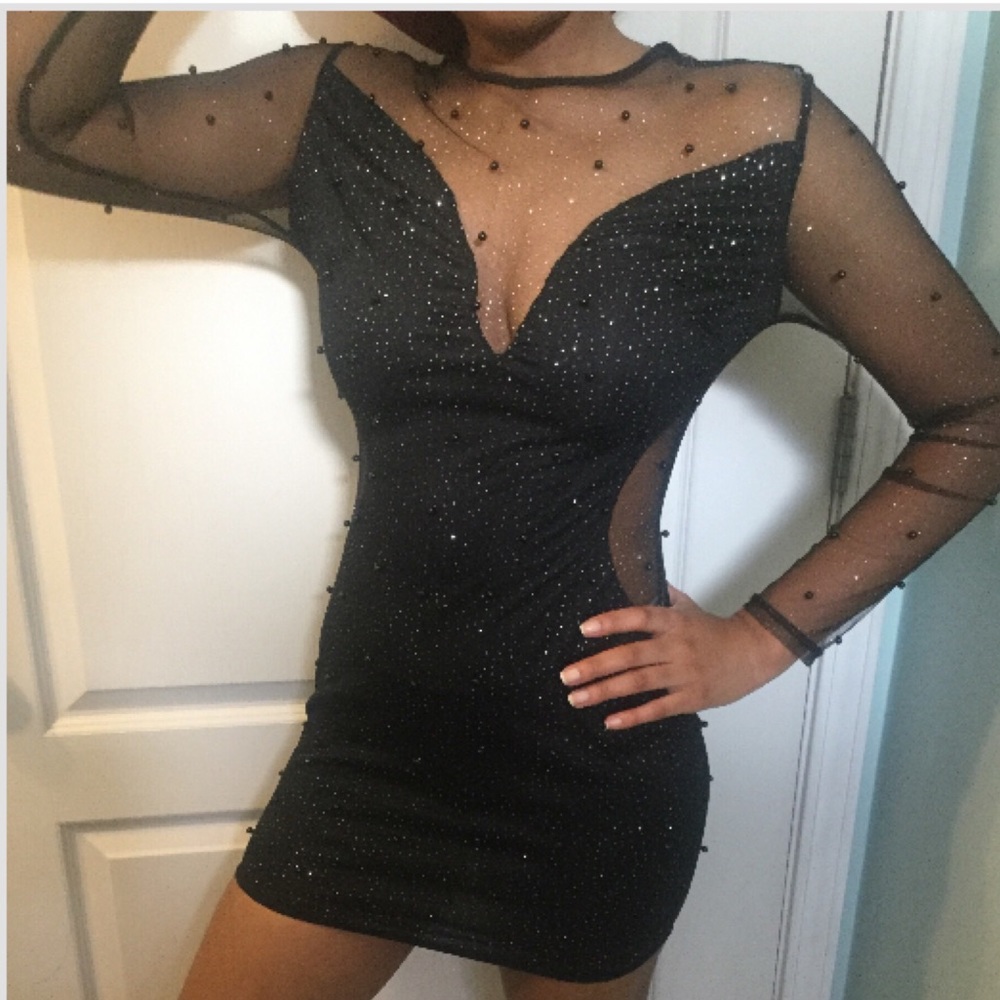 Long sleeve black dress